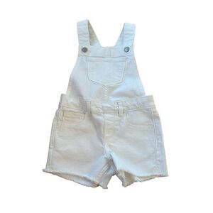Old Navy White Denim Bib Short Overalls Size 4T